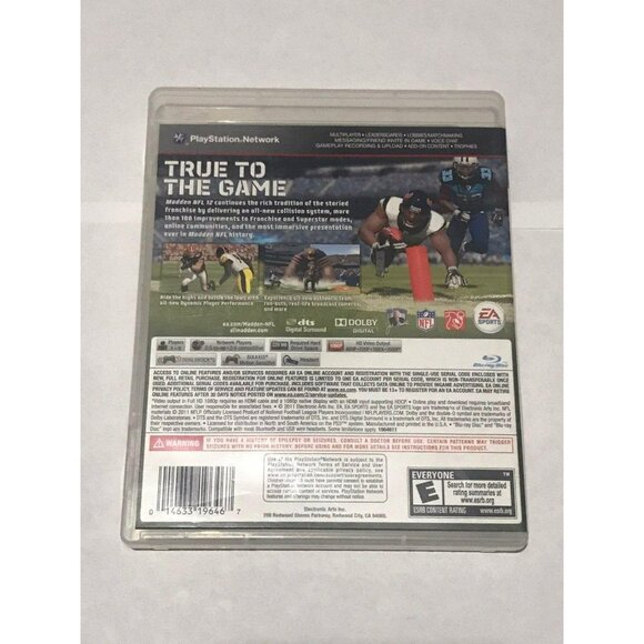 PS3: Madden NFL 12 (Near Mint) PlayStation 3 - Picture 2 of 4